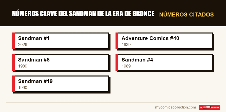 Números citados : Números clave del Sandman de la era de bronce