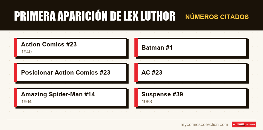 Números citados : Primera aparición de Lex Luthor
