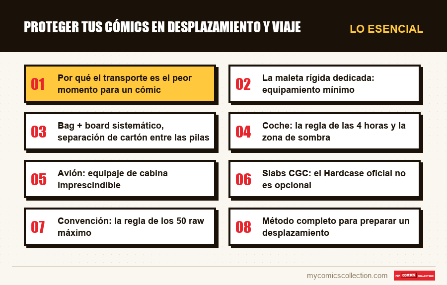 Lo esencial : Proteger tus cómics en desplazamiento y viaje