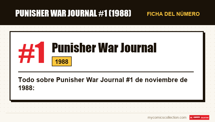 Ficha de Punisher War Journal #1: número, año y por qué es un número clave