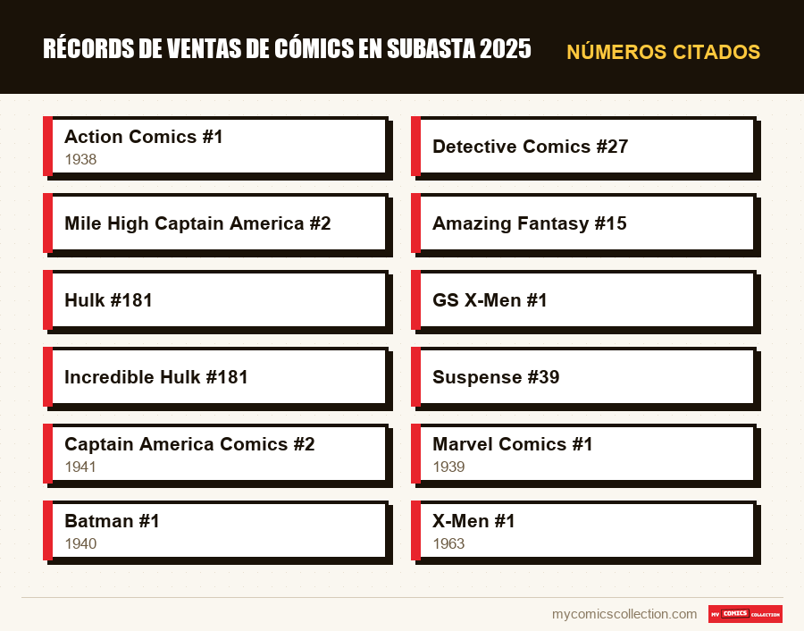 Números citados : Récords de ventas de cómics en subasta 2025