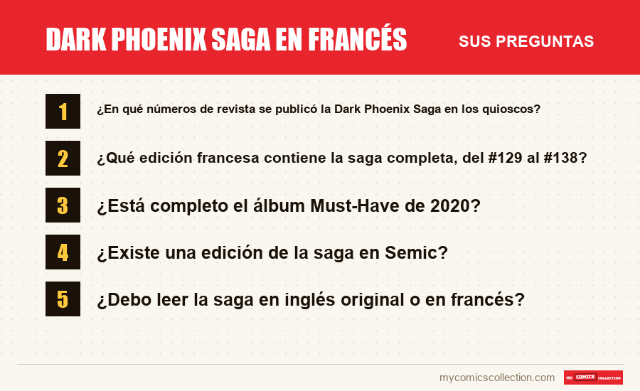 Dark Phoenix Saga en francés: las preguntas frecuentes que responde este artículo