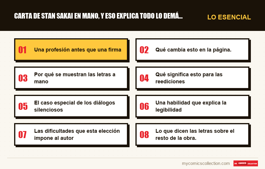 Lo esencial : Carta de Stan Sakai en mano, y eso explica todo lo demás.