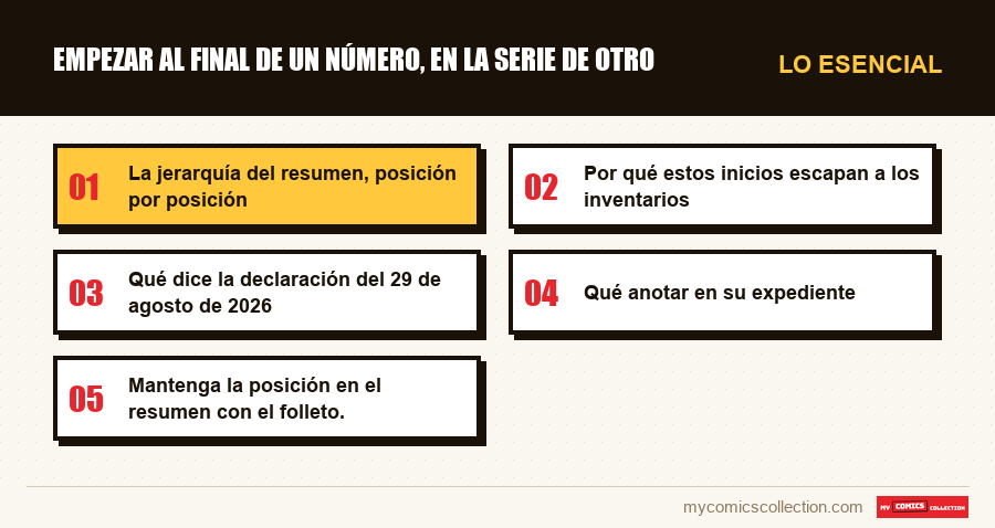 Lo esencial : Empezar al final de un número, en la serie de otro