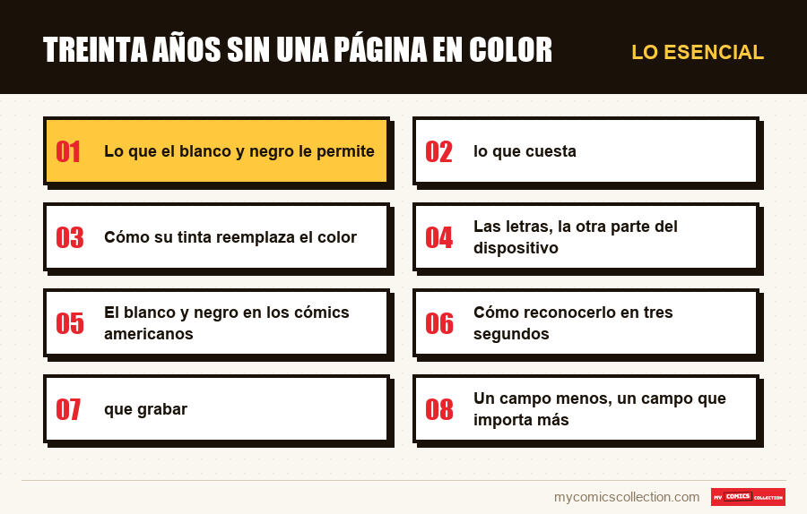 Lo esencial : Treinta años sin una página en color
