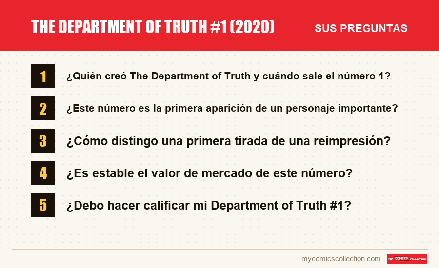 The Department of Truth #1 (2020): las preguntas frecuentes que responde este artículo