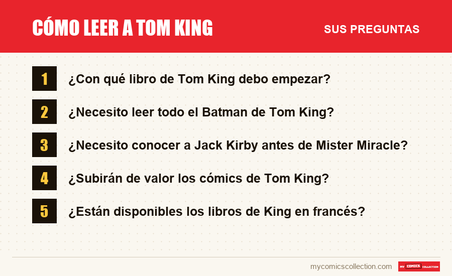 Cómo leer a Tom King: las preguntas frecuentes que responde este artículo
