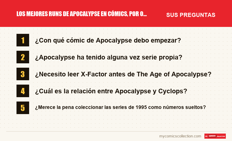 Los mejores runs de Apocalypse en cómics, por orden: las preguntas frecuentes que responde este artículo
