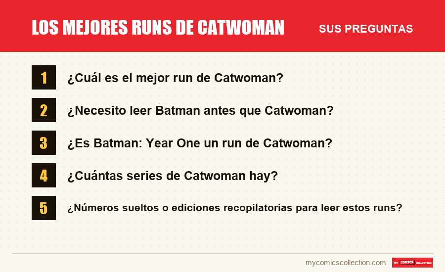 Los mejores runs de Catwoman: las preguntas frecuentes que responde este artículo