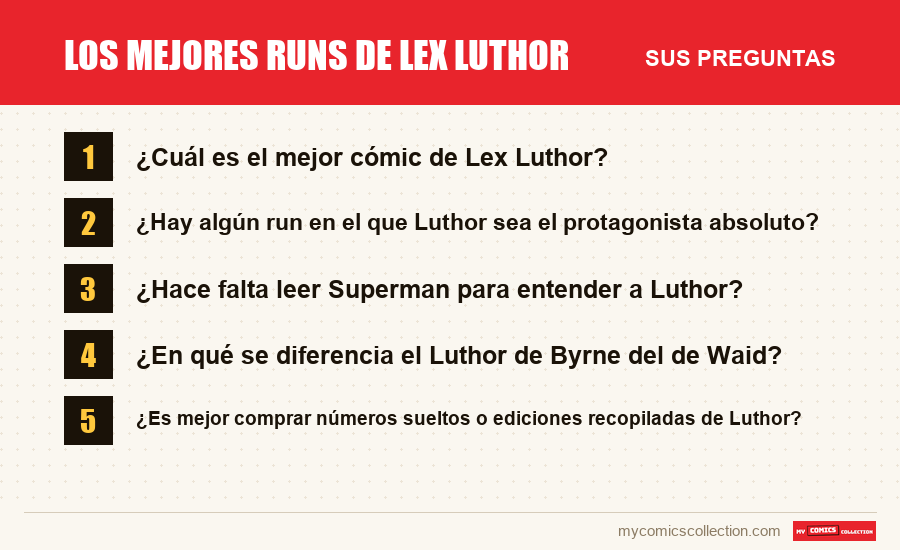 Los mejores runs de Lex Luthor: las preguntas frecuentes que responde este artículo