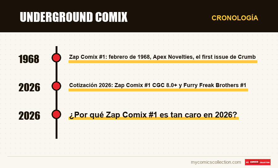 Cronología de los números y series de Underground Comix