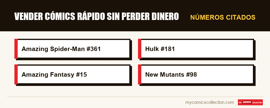 Números citados : Vender cómics rápido sin perder dinero