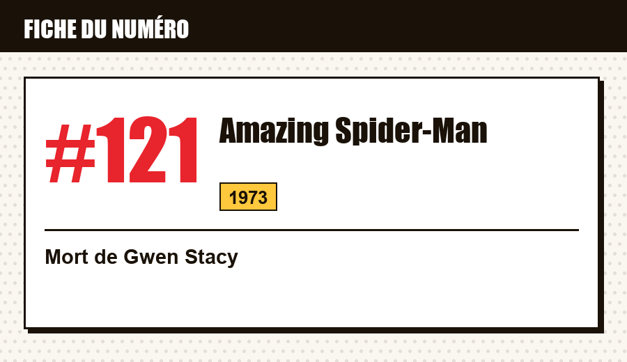 Carte d'identité : Amazing Spider-Man #121 (1973) : la mort de Gwen Stacy