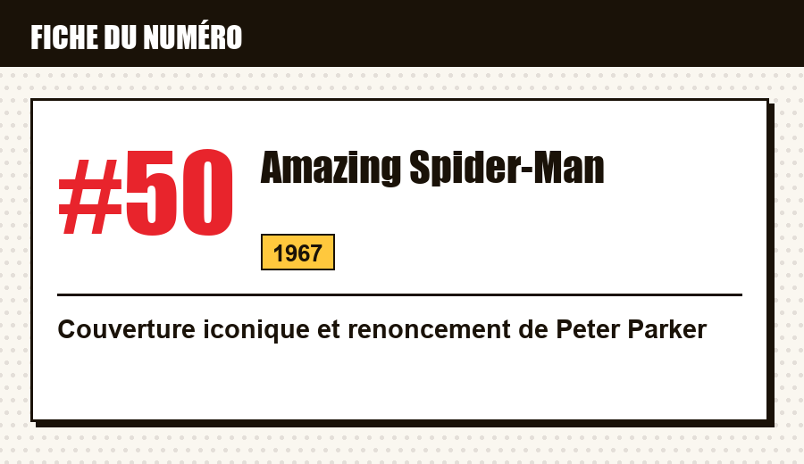 Carte d'identité : Amazing Spider-Man #50 (1967) : « Spider-Man No More »