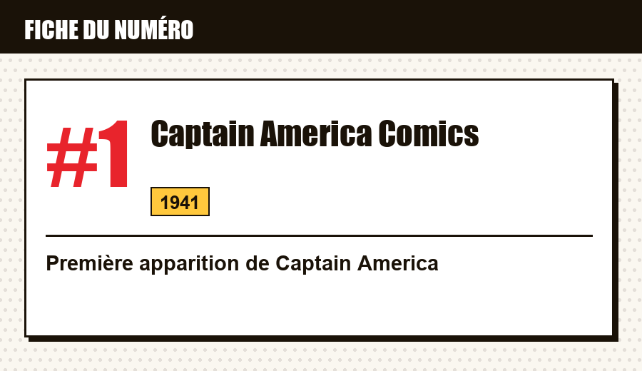 Carte d'identité : Captain America Comics #1 (1941) : la couverture au poing