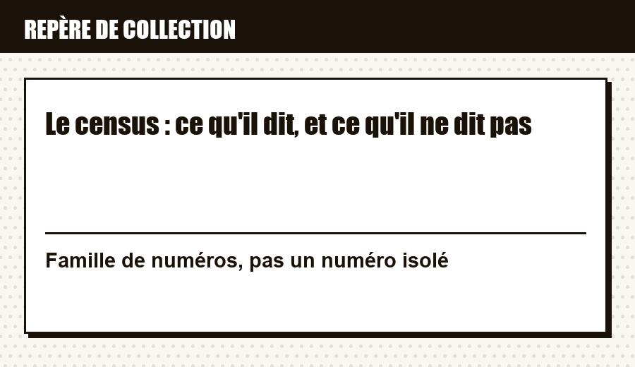 Carte d'identité : Le census : ce qu'il dit, et ce qu'il ne dit pas
