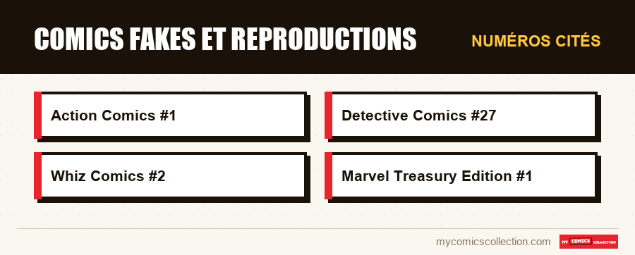 Numéros cités : Comics fakes et reproductions