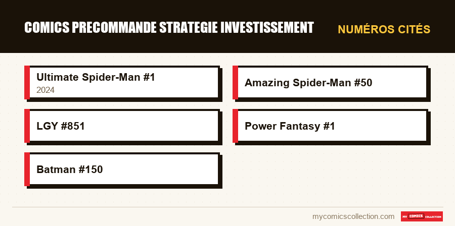Numéros cités : comics precommande strategie investissement