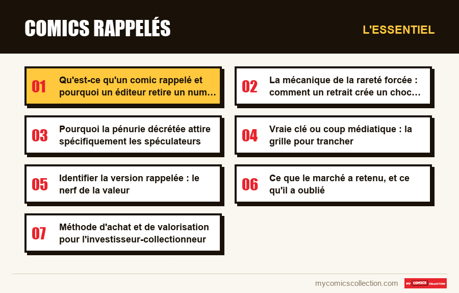 L'essentiel : Comics rappelés