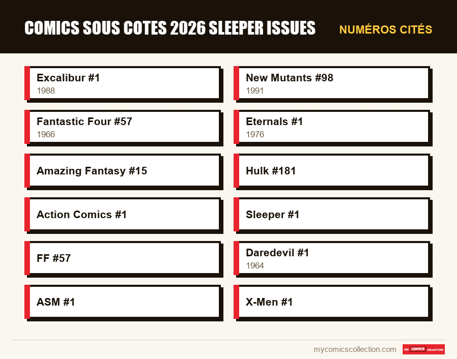 Numéros cités : comics sous cotes 2026 sleeper issues