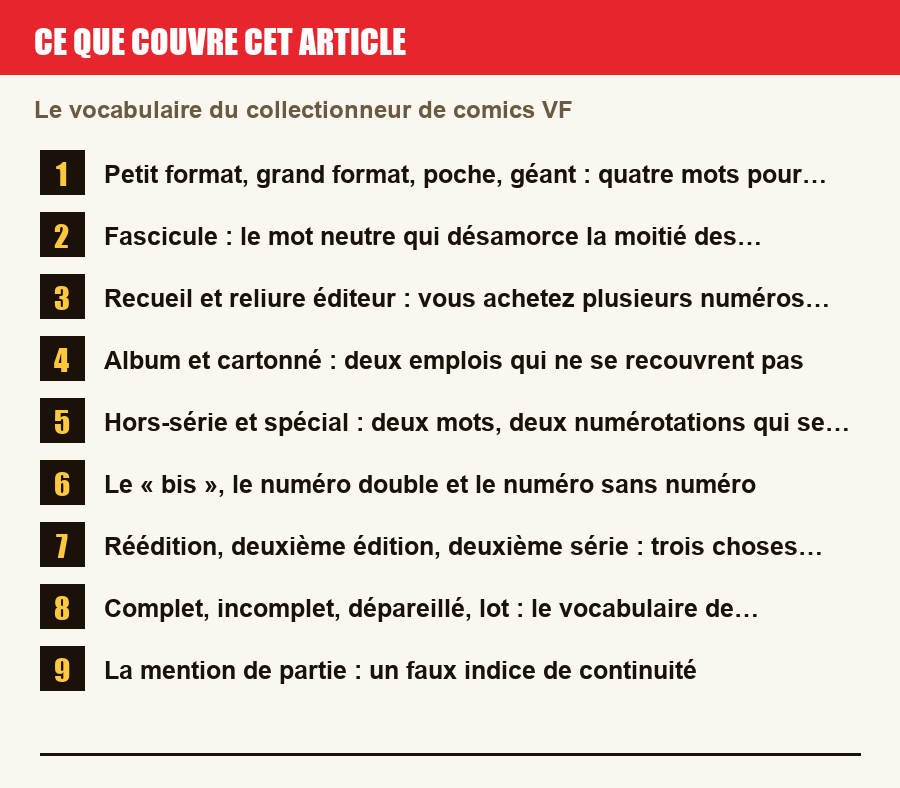 Plan de l'article section par section, de la présentation générale jusqu'aux pièges à l'achat