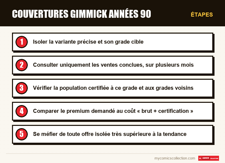Étapes : Couvertures gimmick années 90