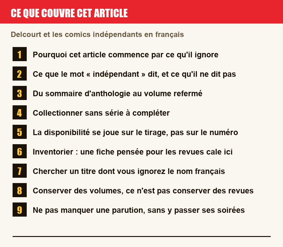 Plan de l'article section par section, de la présentation générale jusqu'aux pièges à l'achat