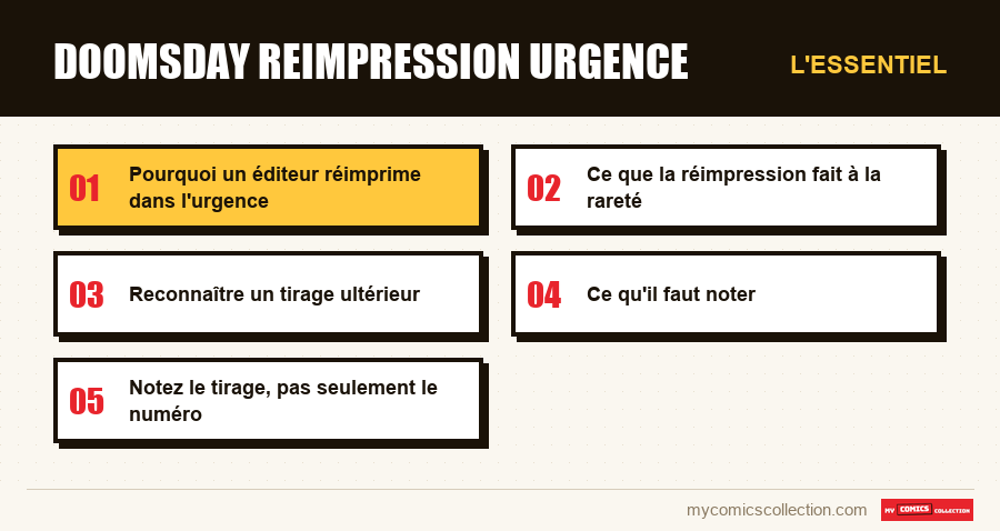 L'essentiel : doomsday reimpression urgence