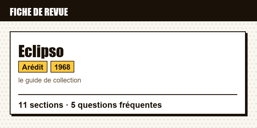 Carte d'identité de la revue Eclipso : éditeur, année de lancement, contenu de l'article