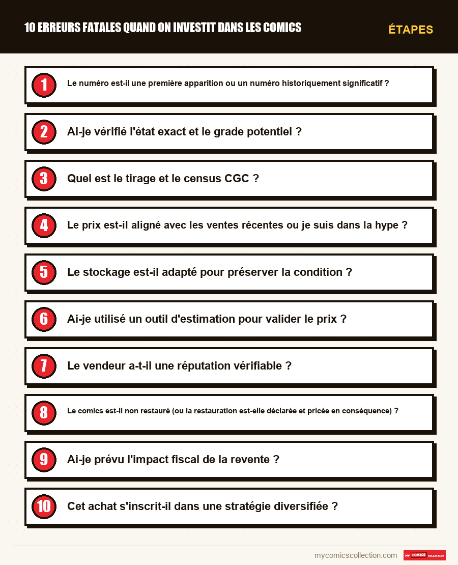 Étapes : 10 erreurs fatales quand on investit dans les comics