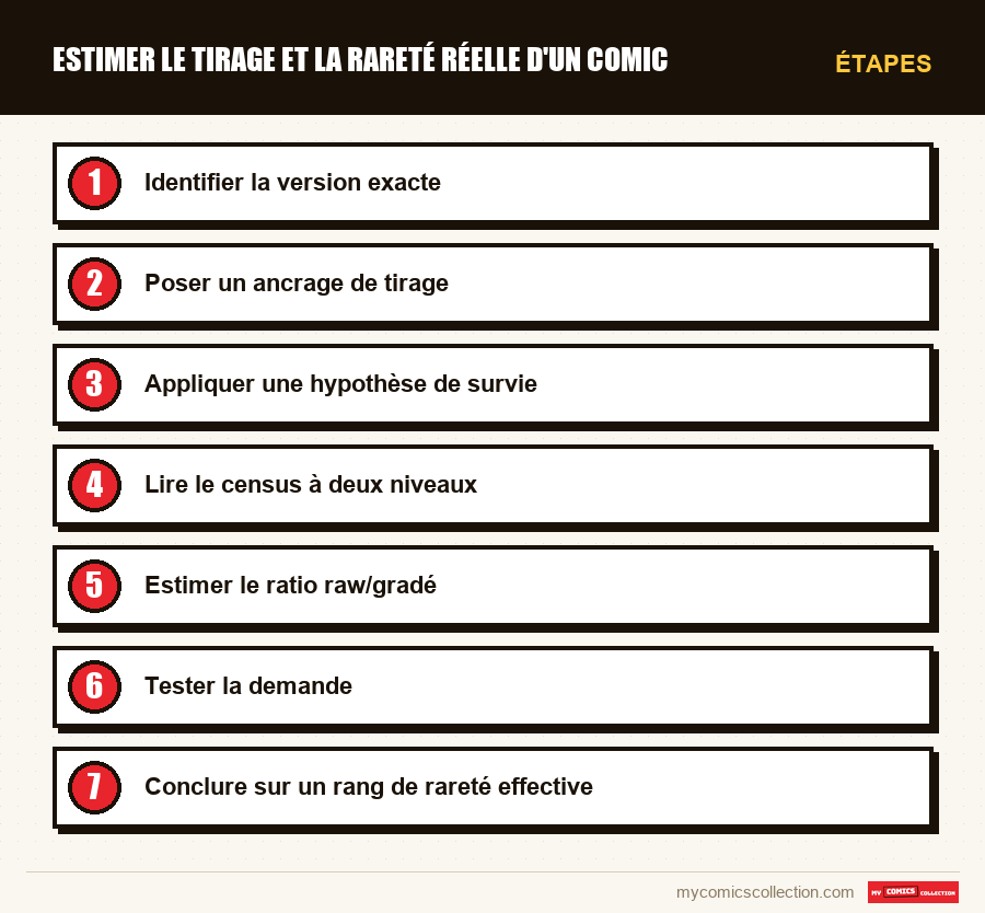 Étapes : Estimer le tirage et la rareté réelle d'un comic