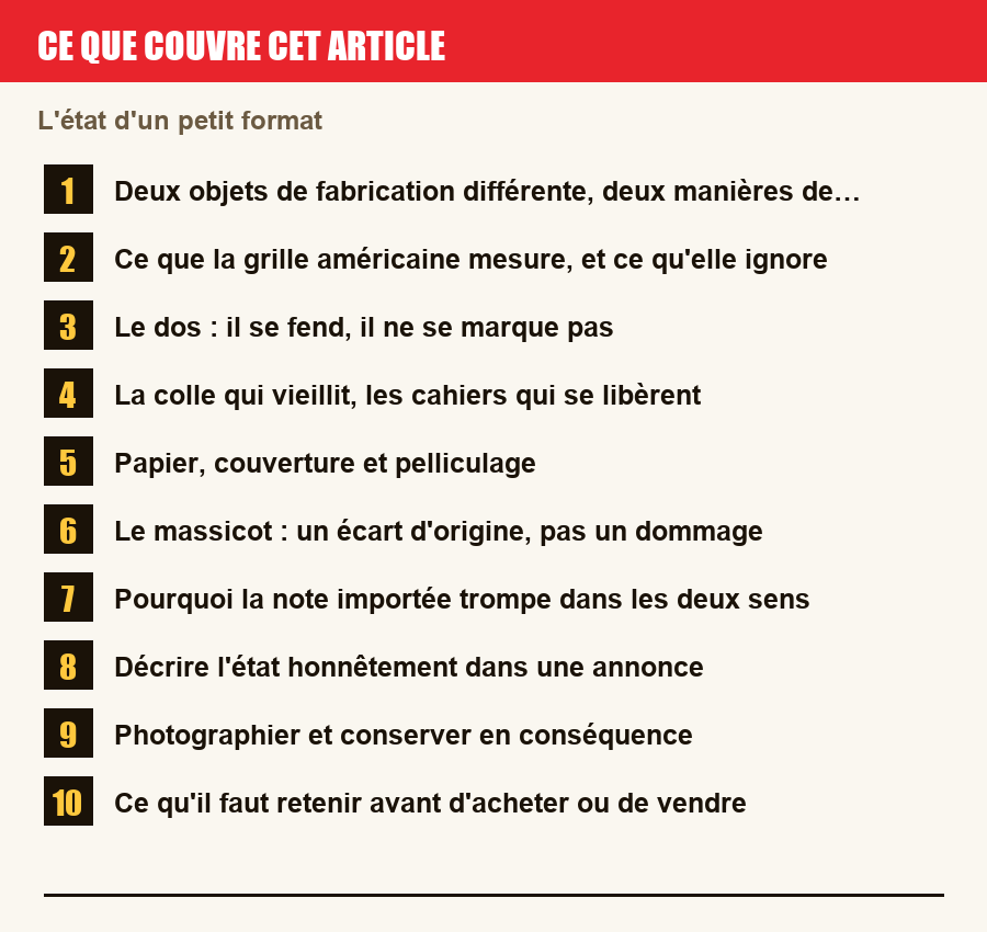 Plan de l'article section par section, de la présentation générale jusqu'aux pièges à l'achat