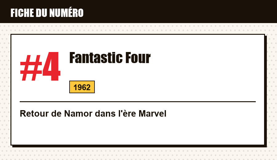 Carte d'identité : Fantastic Four #4 (1962) : le retour de Namor