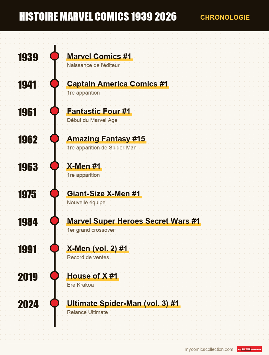 Chronologie des numéros et séries de Marvel Comics