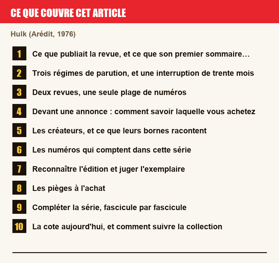 Plan de l'article section par section, de la présentation générale jusqu'aux pièges à l'achat