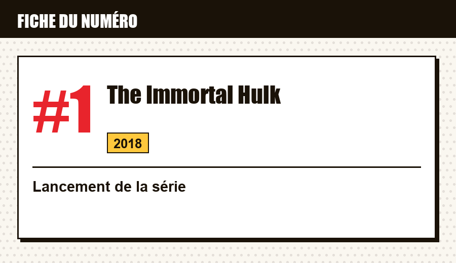 Carte d'identité : Immortal Hulk #1 (2018) : le lancement Ewing