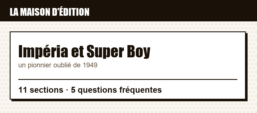 Repère sur Impéria et Super Boy : rubrique éditeur, contenu de l'article