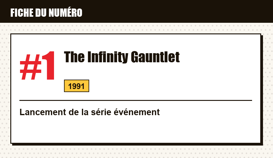 Carte d'identité : Infinity Gauntlet #1 (1991) : le gant et la série