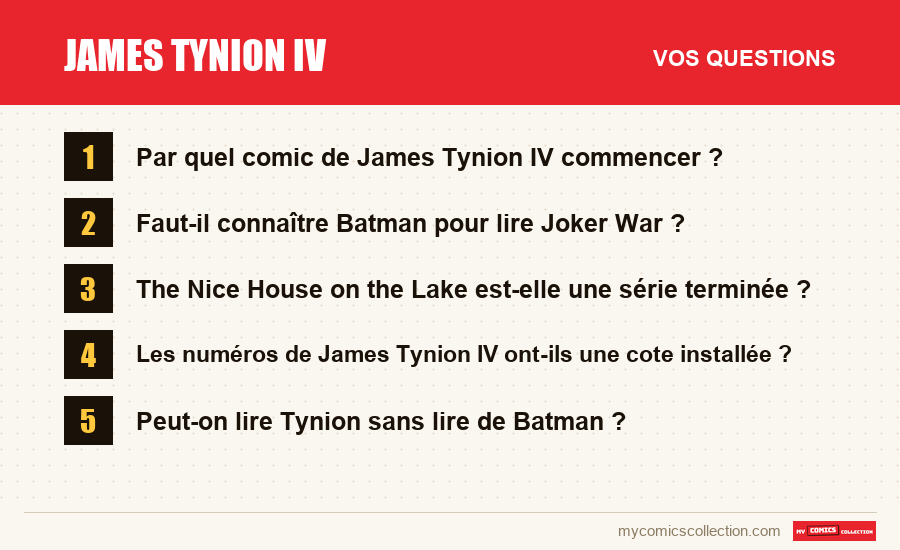 Les questions fréquentes sur James Tynion IV auxquelles répond cet article