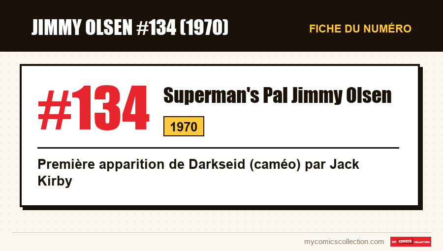 Carte d'identité de Superman's Pal Jimmy Olsen #134 : numéro, année et ce qui en fait un numéro clé
