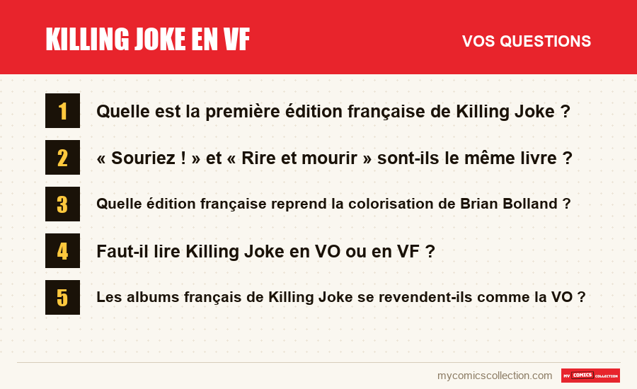 Les questions fréquentes sur Killing Joke en VF auxquelles répond cet article