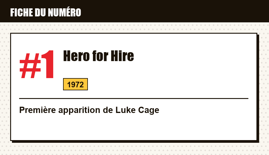 Carte d'identité : Luke Cage, Hero for Hire #1 (1972) : la première apparition de Luke Cage