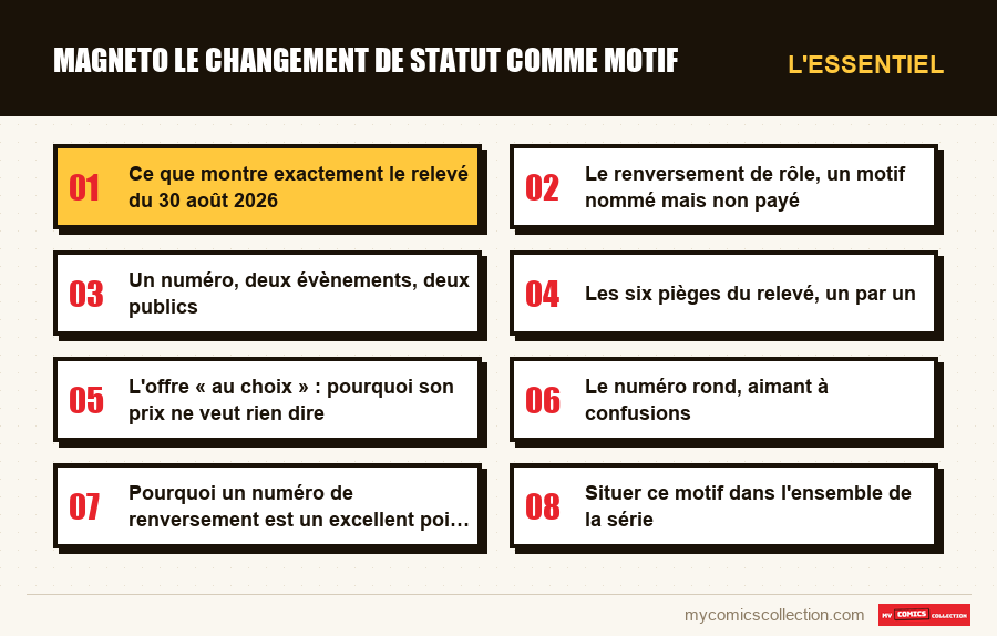 L'essentiel : magneto le changement de statut comme motif