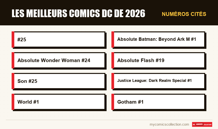 Numéros cités : Les meilleurs comics DC de 2026
