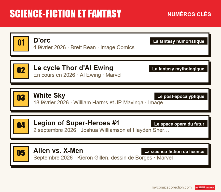 Les numéros clés de Science-fiction et fantasy par ordre d'importance