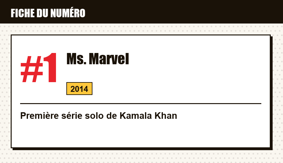 Carte d'identité : Ms. Marvel #1 (2014) : la première série solo de Kamala Khan