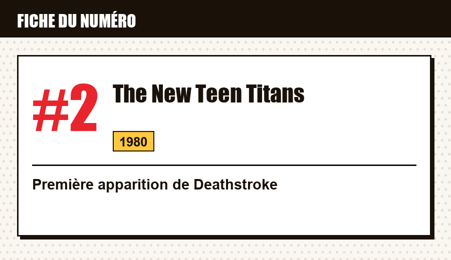 Carte d'identité : The New Teen Titans #2 (1980) : la première apparition de Deathstroke