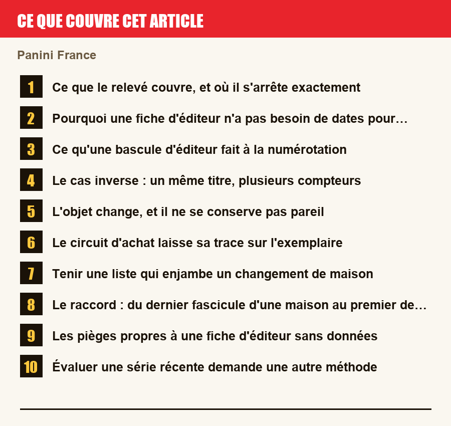 Plan de l'article section par section, de la présentation générale jusqu'aux pièges à l'achat