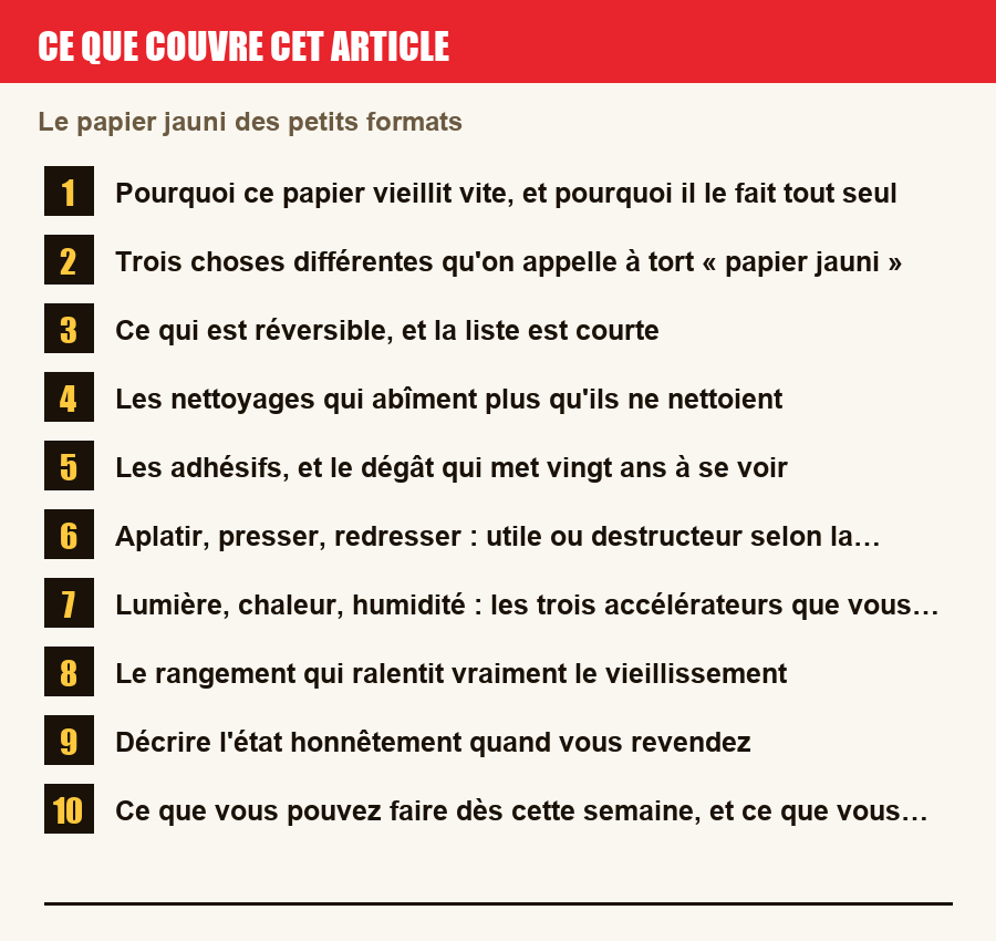 Plan de l'article section par section, de la présentation générale jusqu'aux pièges à l'achat