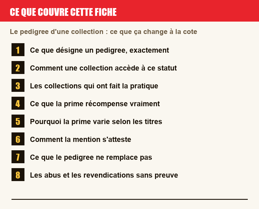 Les sections de cette fiche, de la description du numéro aux pièges à l'achat